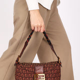 Fendi Zucchino Double Flap Baguette with Braided Strap RGHW