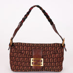 Fendi Zucchino Double Flap Baguette with Braided Strap RGHW
