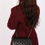 Chanel Small Diana Flap Black Lambskin 24K GP
