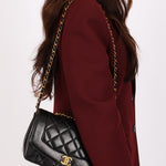 Chanel Small Diana Flap Black Lambskin 24K GP