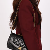 Chanel Small Diana Flap Black Lambskin 24K GP