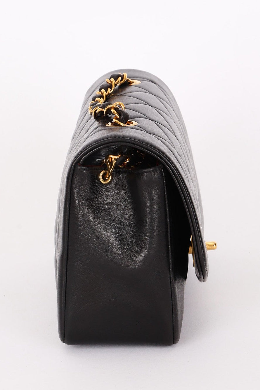 Chanel Small Diana Flap Black Lambskin 24K GP