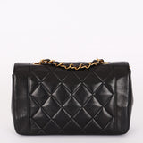 Chanel Small Diana Flap Black Lambskin 24K GP