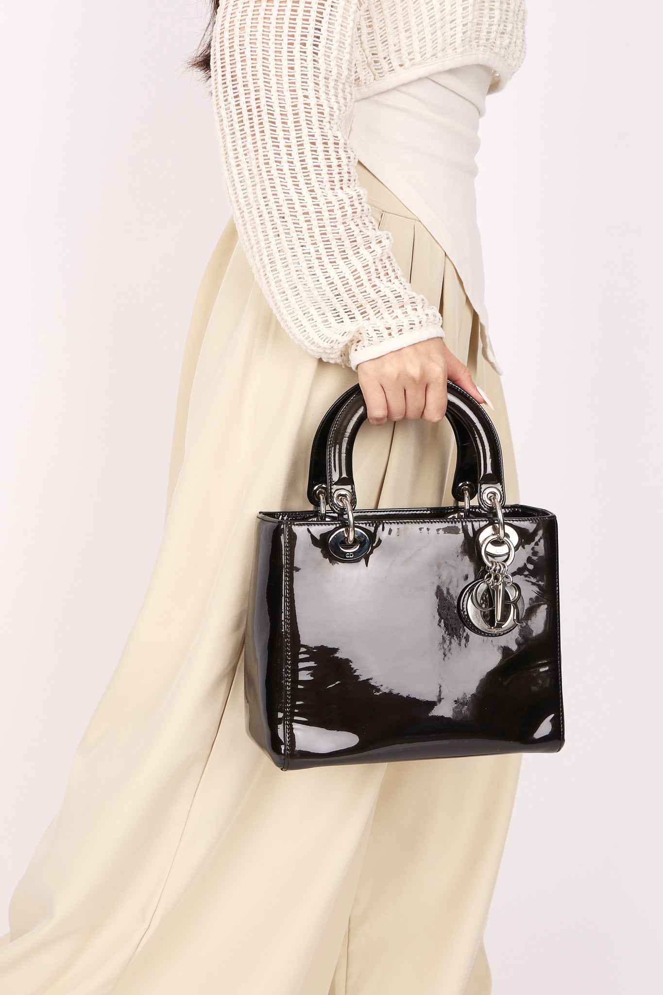 Dior Medium Lady Black Patent 2015