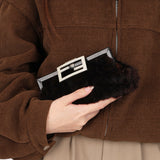 Fendi Zucca Mink Fur Clutch