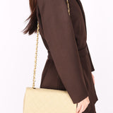 Rare Chanel Full Flap Khaki Linen 1991 24K GP