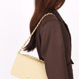 Rare Chanel Full Flap Khaki Linen 1991 24K GP