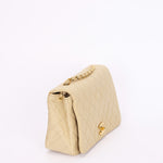Rare Chanel Full Flap Khaki Linen 1991 24K GP
