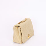 Rare Chanel Full Flap Khaki Linen 1991 24K GP