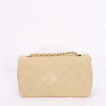 Rare Chanel Full Flap Khaki Linen 1991 24K GP