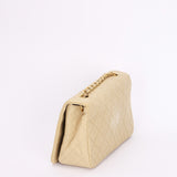 Rare Chanel Full Flap Khaki Linen 1991 24K GP
