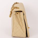 Chanel Full Flap Khaki Linen 24K GP