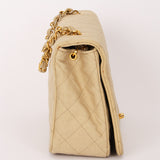 Chanel Full Flap Khaki Linen 24K GP