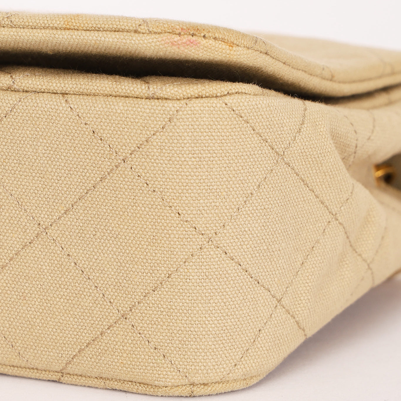 Chanel Full Flap Khaki Linen 24K GP