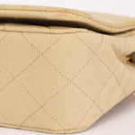 Chanel Full Flap Khaki Linen 24K GP