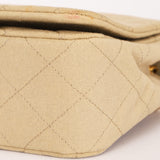 Chanel Full Flap Khaki Linen 24K GP