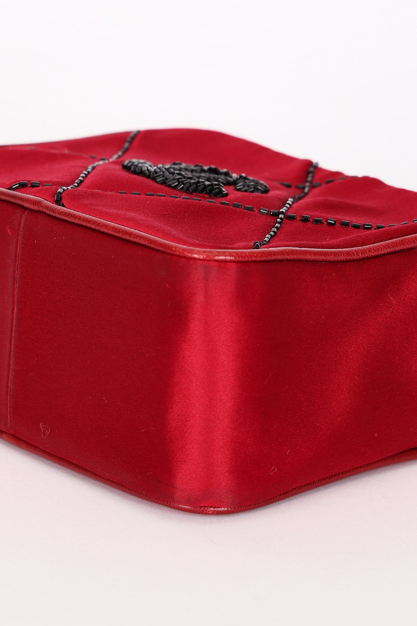Chanel Beaded Camera Bag Red Satin 24K GP