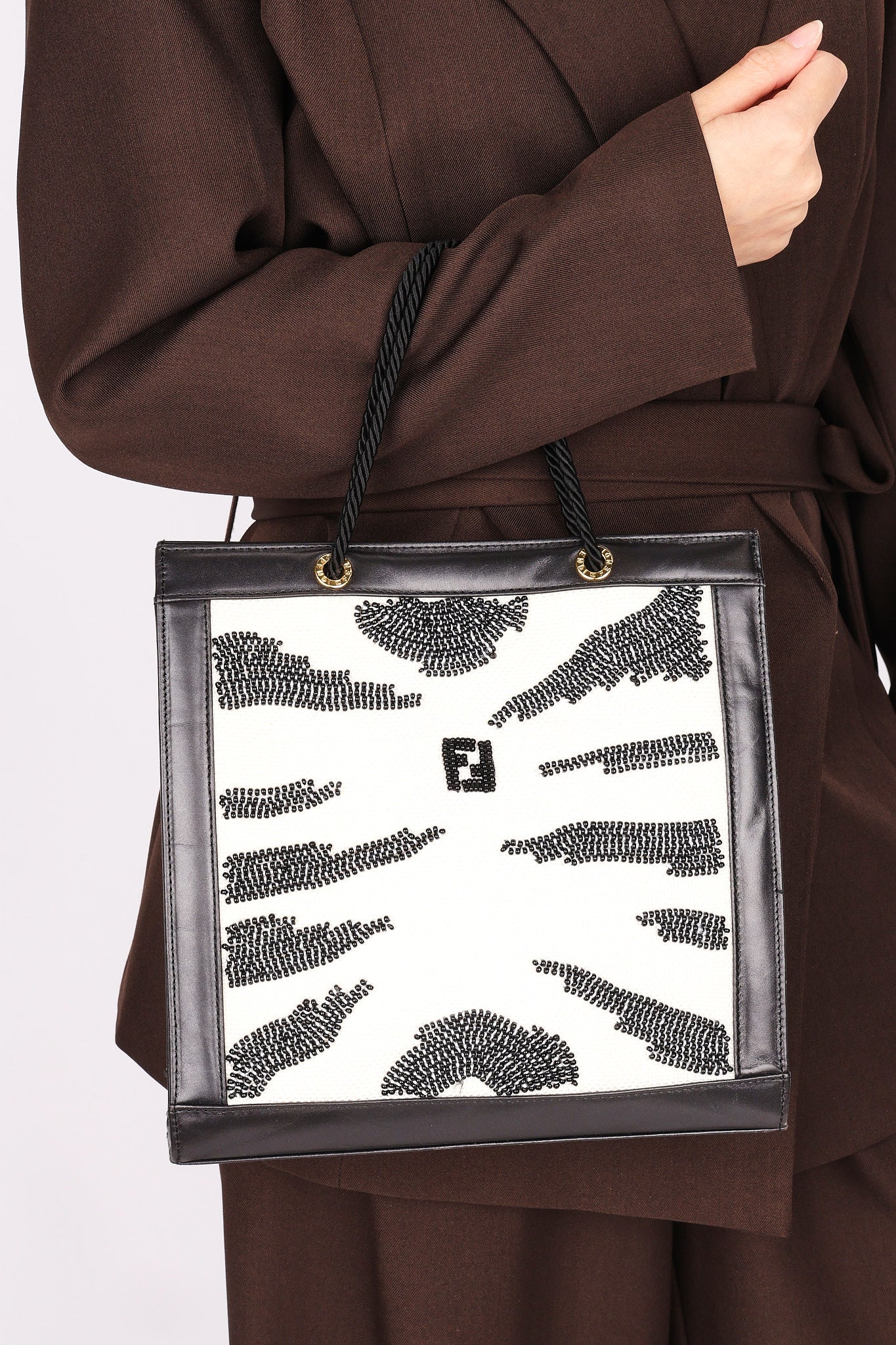 Fendi Zebra Beaded Tote