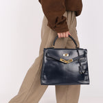 Hermès Kelly 32 Bleu Marine Box GHW 1984