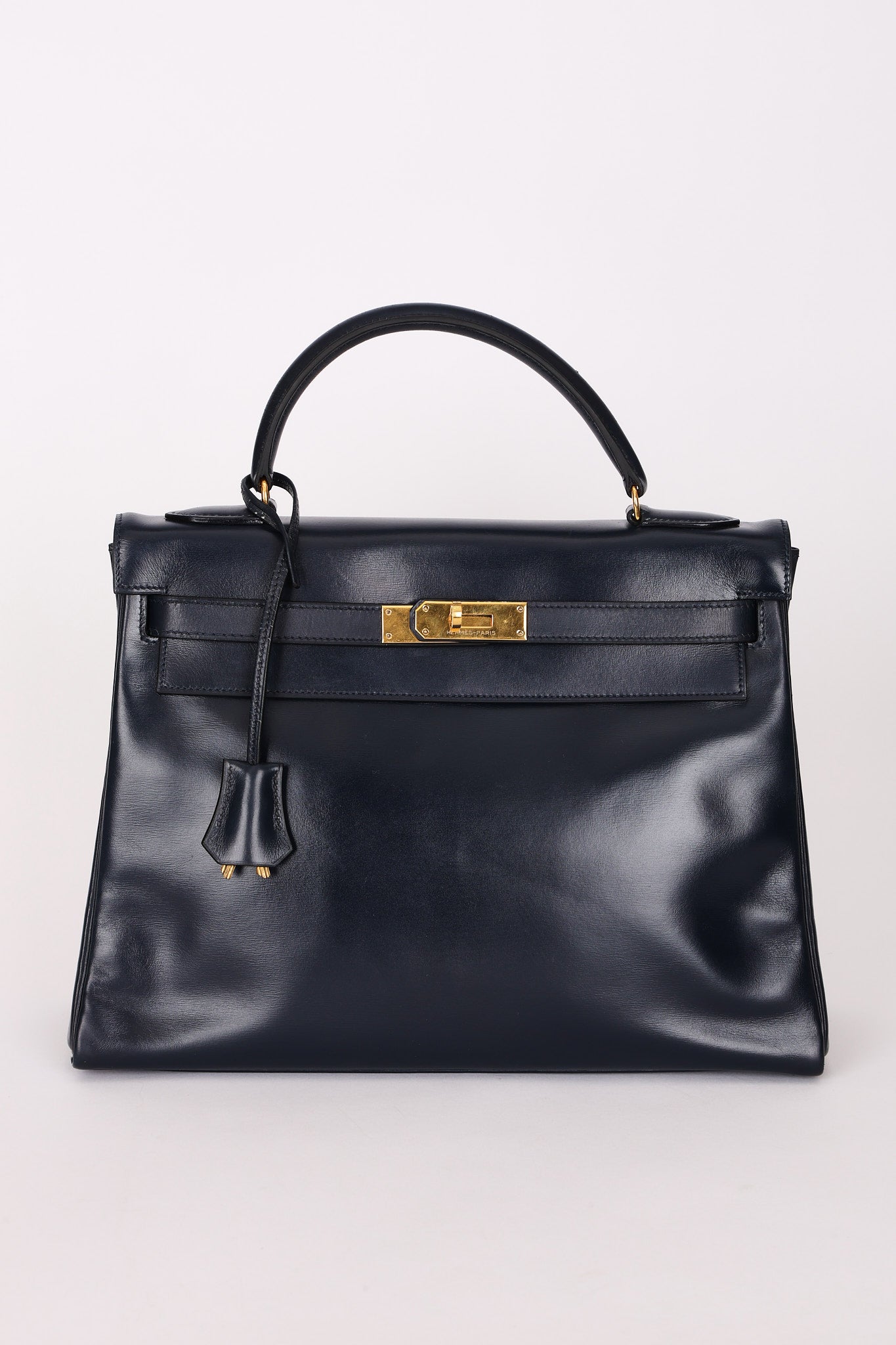 Hermès Kelly 32 Bleu Marine Box GHW 1984