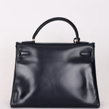 Hermès Kelly 32 Bleu Marine Box GHW 1984