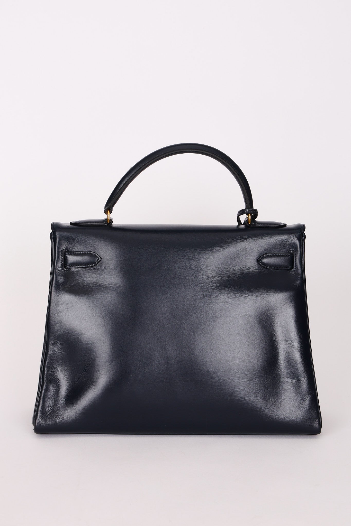 Hermès Kelly 32 Bleu Marine Box GHW 1984