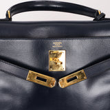 Hermès Kelly 32 Bleu Marine Box GHW 1984