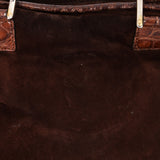 Loewe Amazona 28 Brown and Suede Croc Embossed