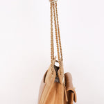 Chanel Turnlock Front Pocket Shoulder Bag Brown Suede and Calfskin AGHW