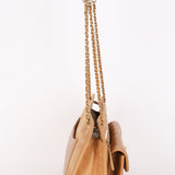 Chanel Turnlock Front Pocket Shoulder Bag Brown Suede and Calfskin AGHW