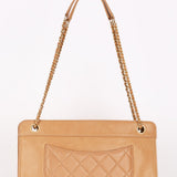 Chanel Turnlock Front Pocket Shoulder Bag Brown Suede and Calfskin AGHW