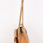 Chanel Turnlock Front Pocket Shoulder Bag Brown Suede and Calfskin AGHW