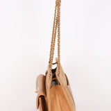 Chanel Turnlock Front Pocket Shoulder Bag Brown Suede and Calfskin AGHW