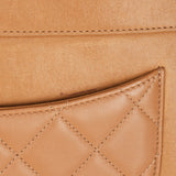 Chanel Turnlock Front Pocket Shoulder Bag Brown Suede and Calfskin AGHW
