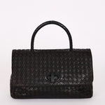 Bottega Veneta Turnlock Intrecciato Top Handle Bag