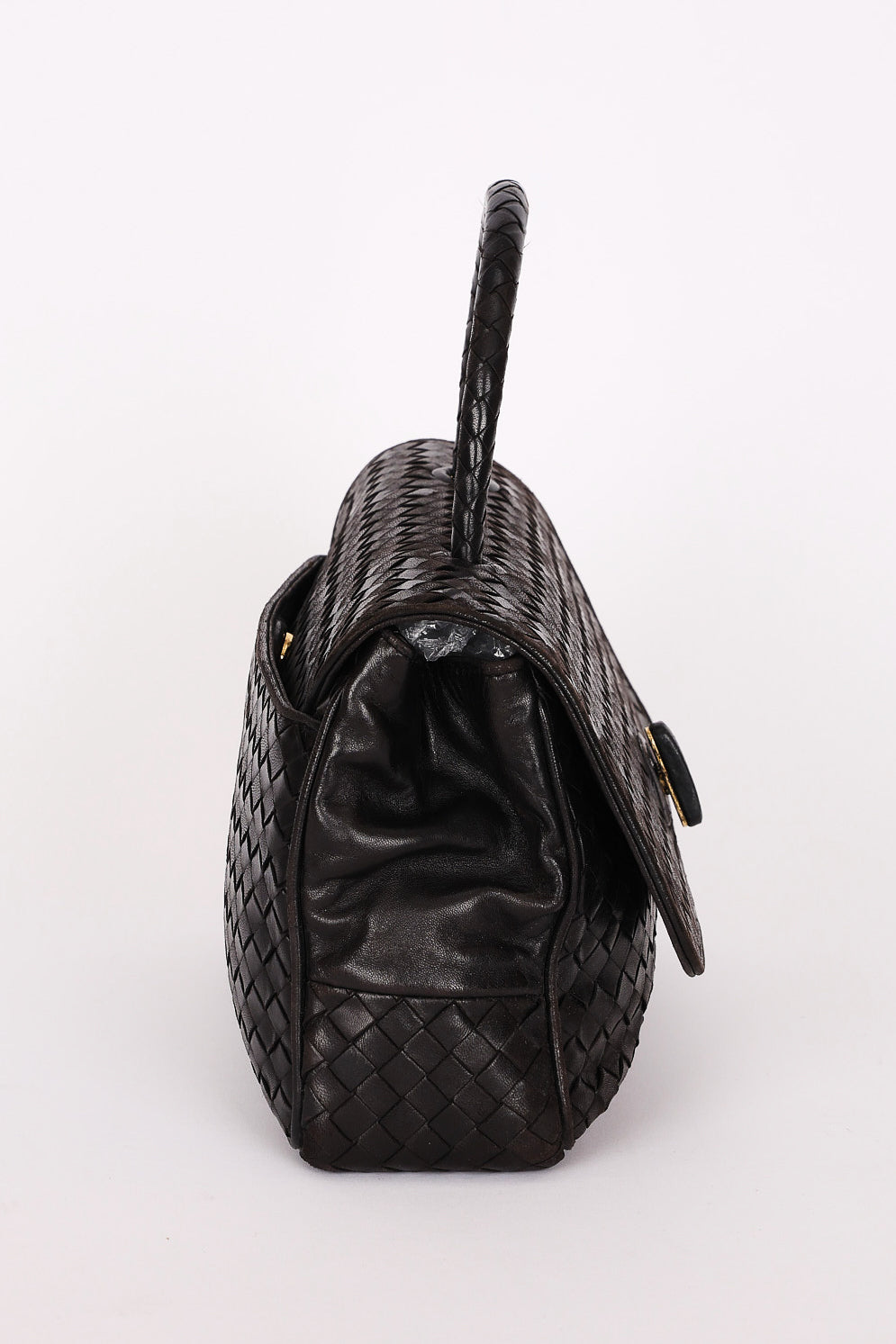 Bottega Veneta Turnlock Intrecciato Top Handle Bag