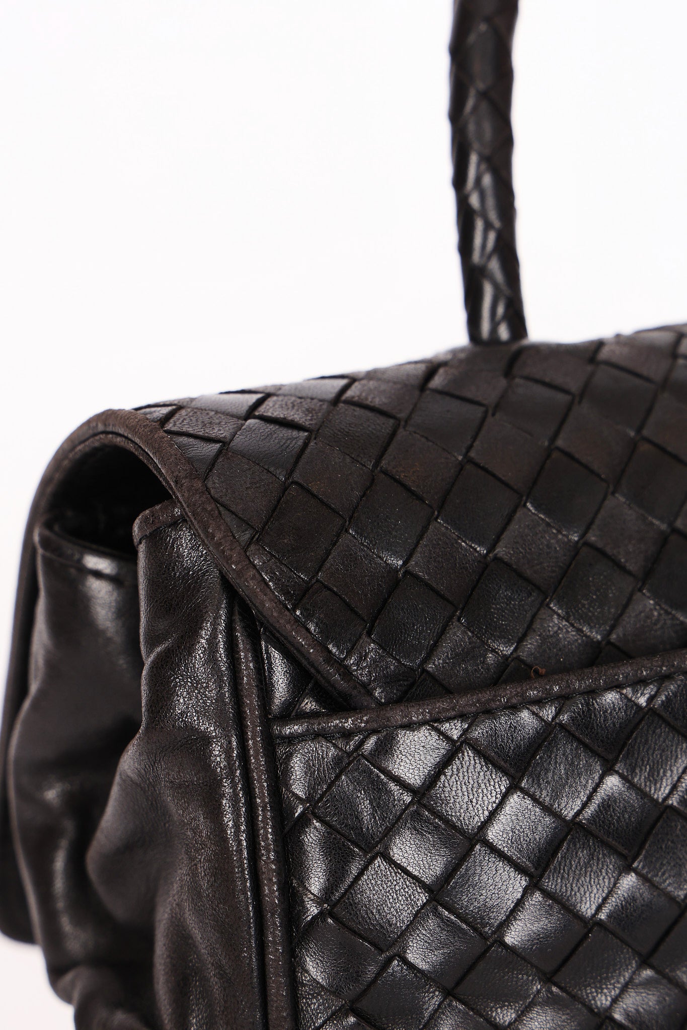 Bottega Veneta Turnlock Intrecciato Top Handle Bag