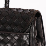 Bottega Veneta Turnlock Intrecciato Top Handle Bag