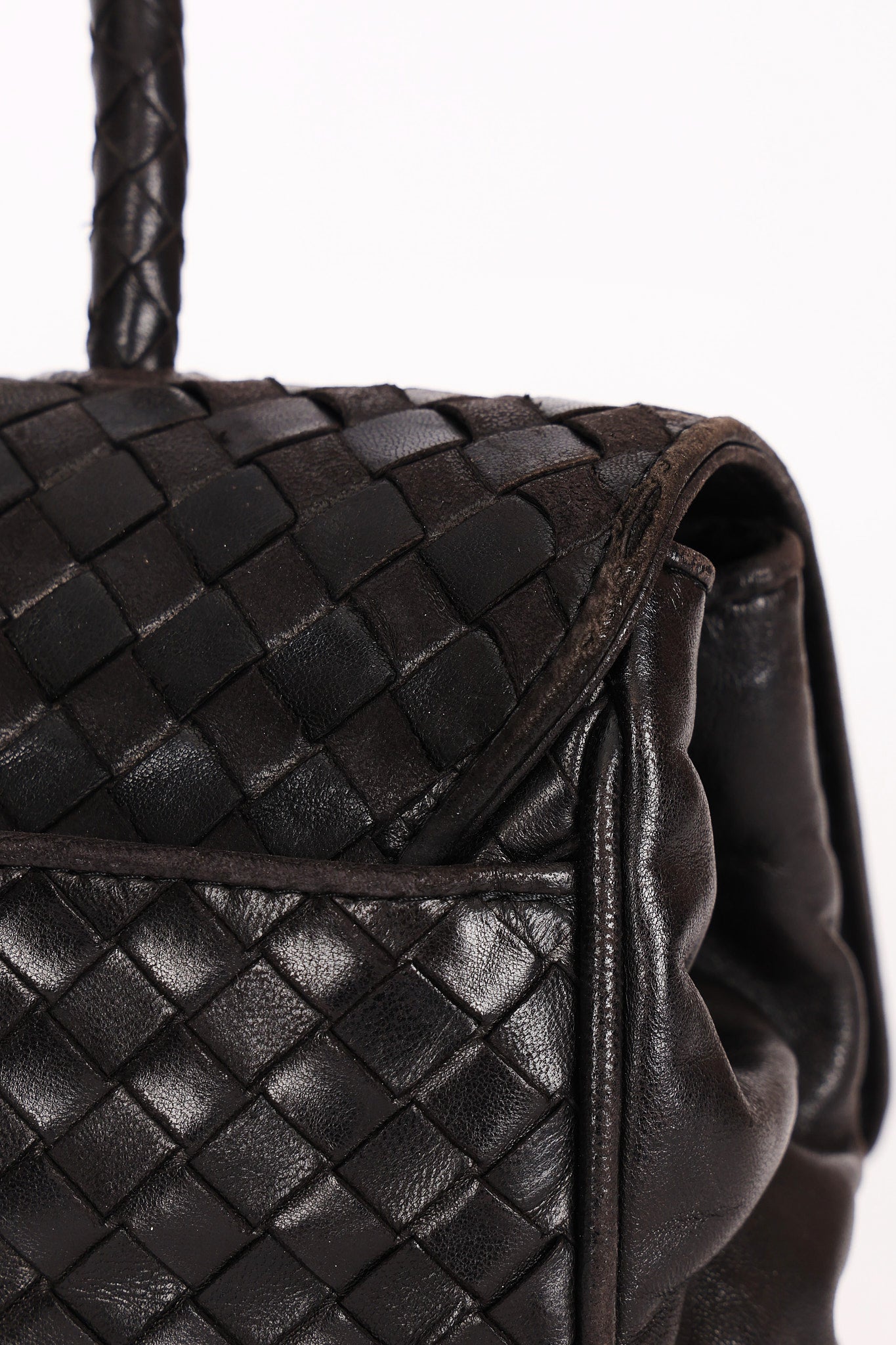 Bottega Veneta Turnlock Intrecciato Top Handle Bag