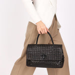 Bottega Veneta Turnlock Intrecciato Top Handle Bag