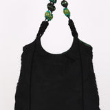 Prada Beaded Shoulder Bag Black Nylon