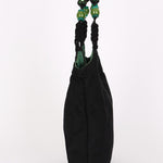 Prada Beaded Shoulder Bag Black Nylon