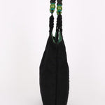Prada Beaded Shoulder Bag Black Nylon