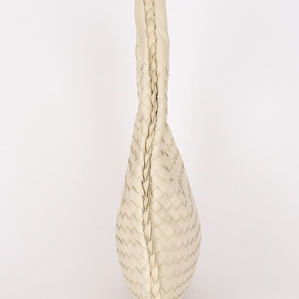Bottega Veneta Intrecciato Hobo Cream