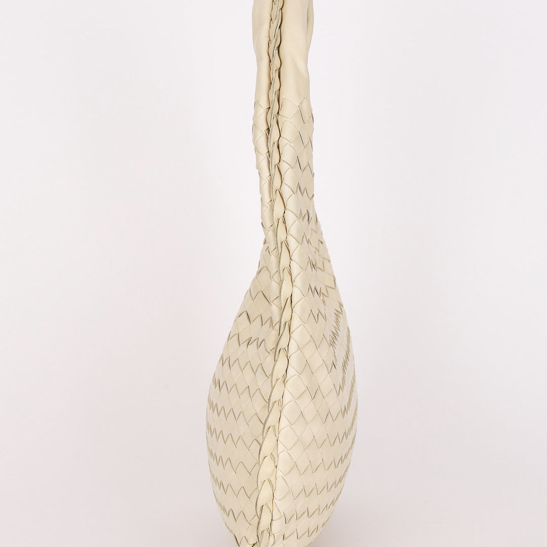 Bottega Veneta Intrecciato Hobo Cream