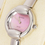 Gucci Pearl Face Circle Stainless Steel Watch