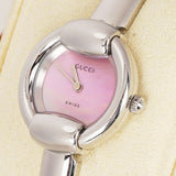 Gucci Pearl Face Circle Stainless Steel Watch