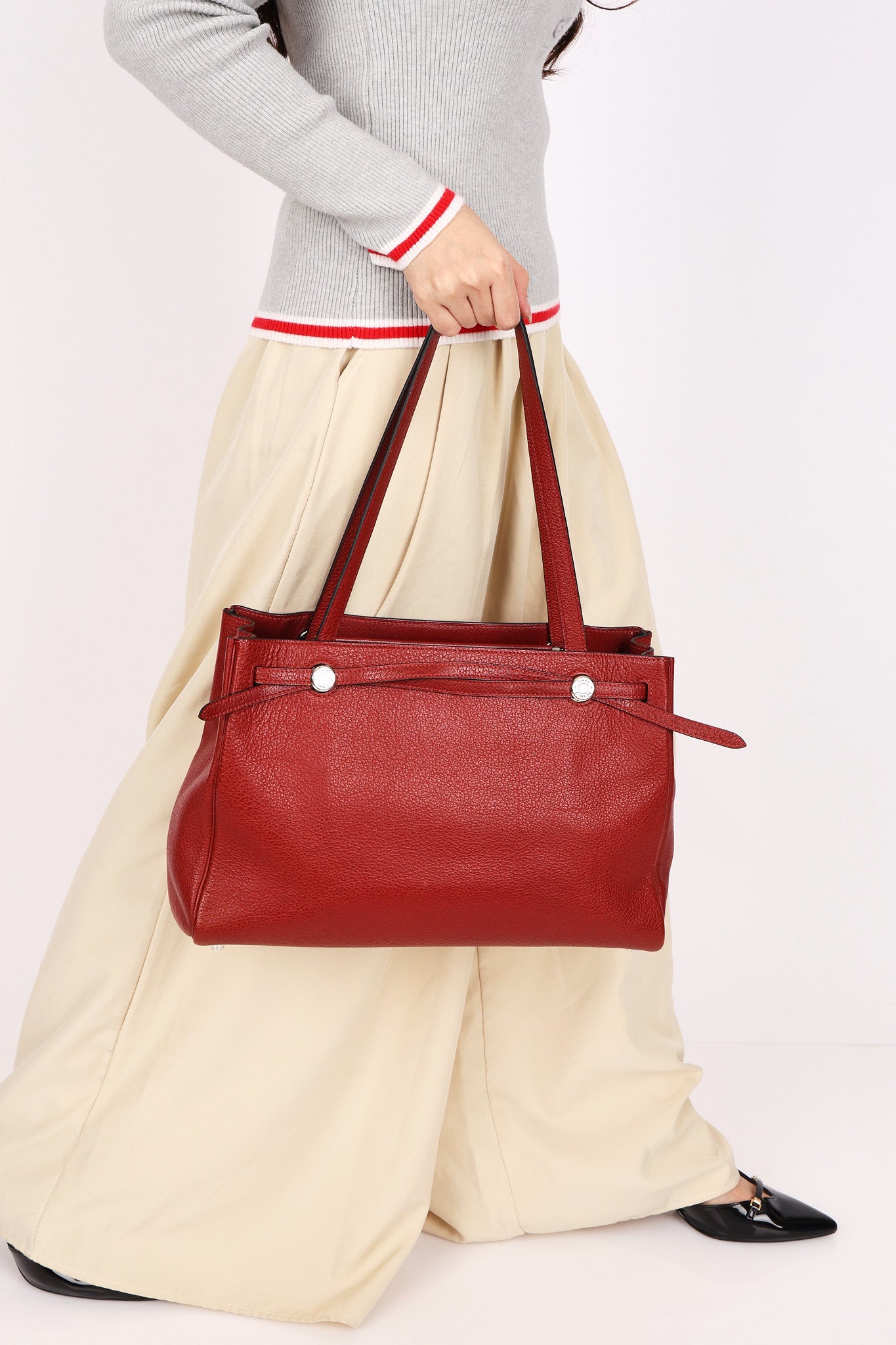 Hermès Cabana Tight Tote Rouge H Buffle Skipper PHW