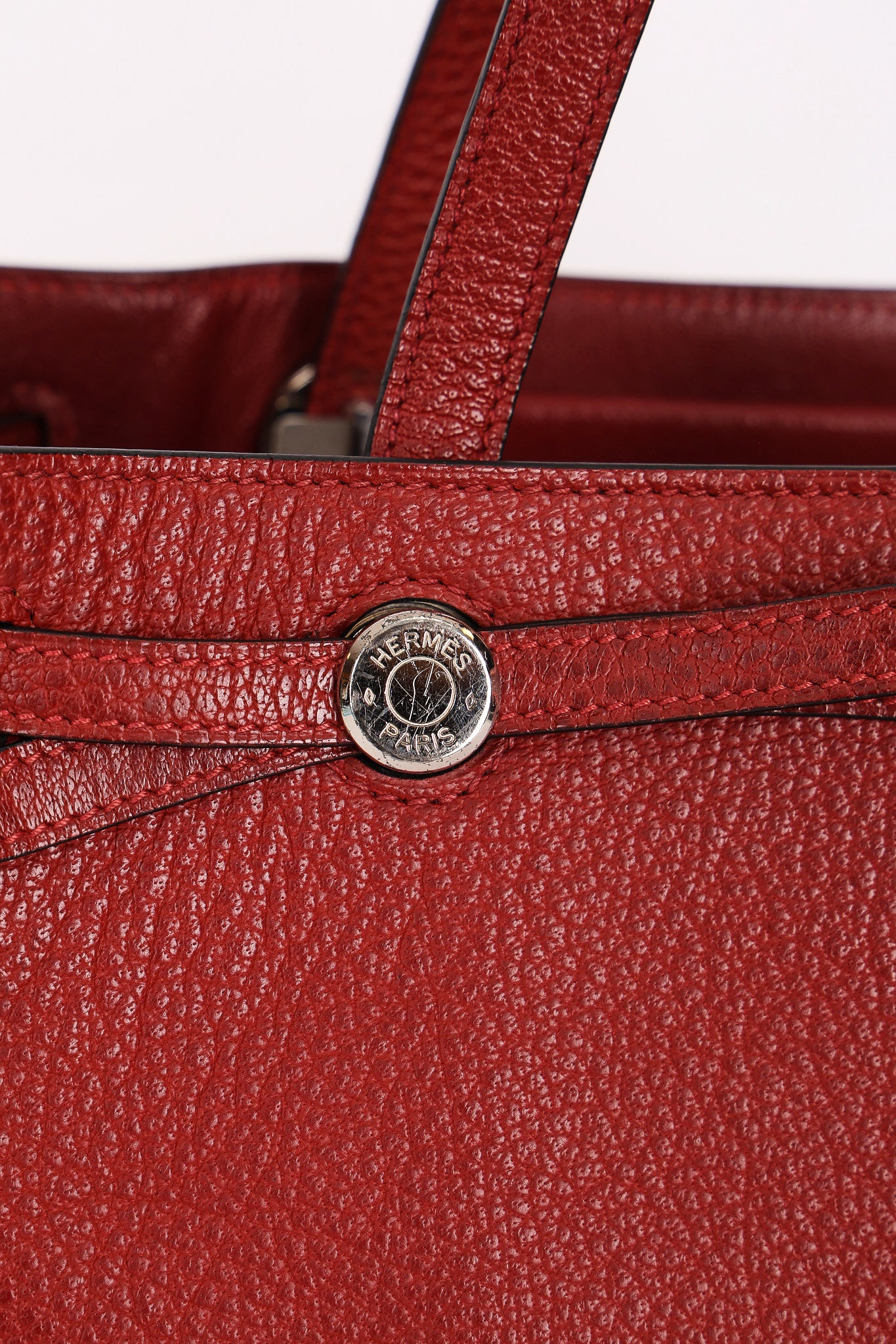 Hermès Cabana Tight Tote Rouge H Buffle Skipper PHW