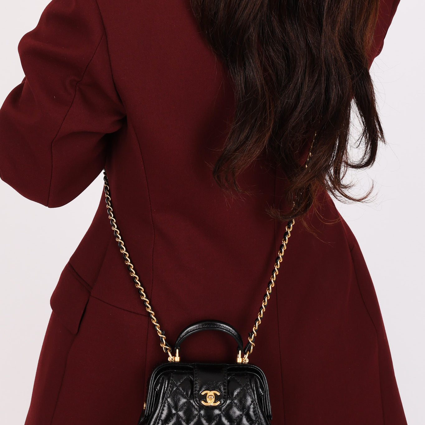 Chanel Mini Cocodoc Top Handle Bag Black Calfskin AGHW
